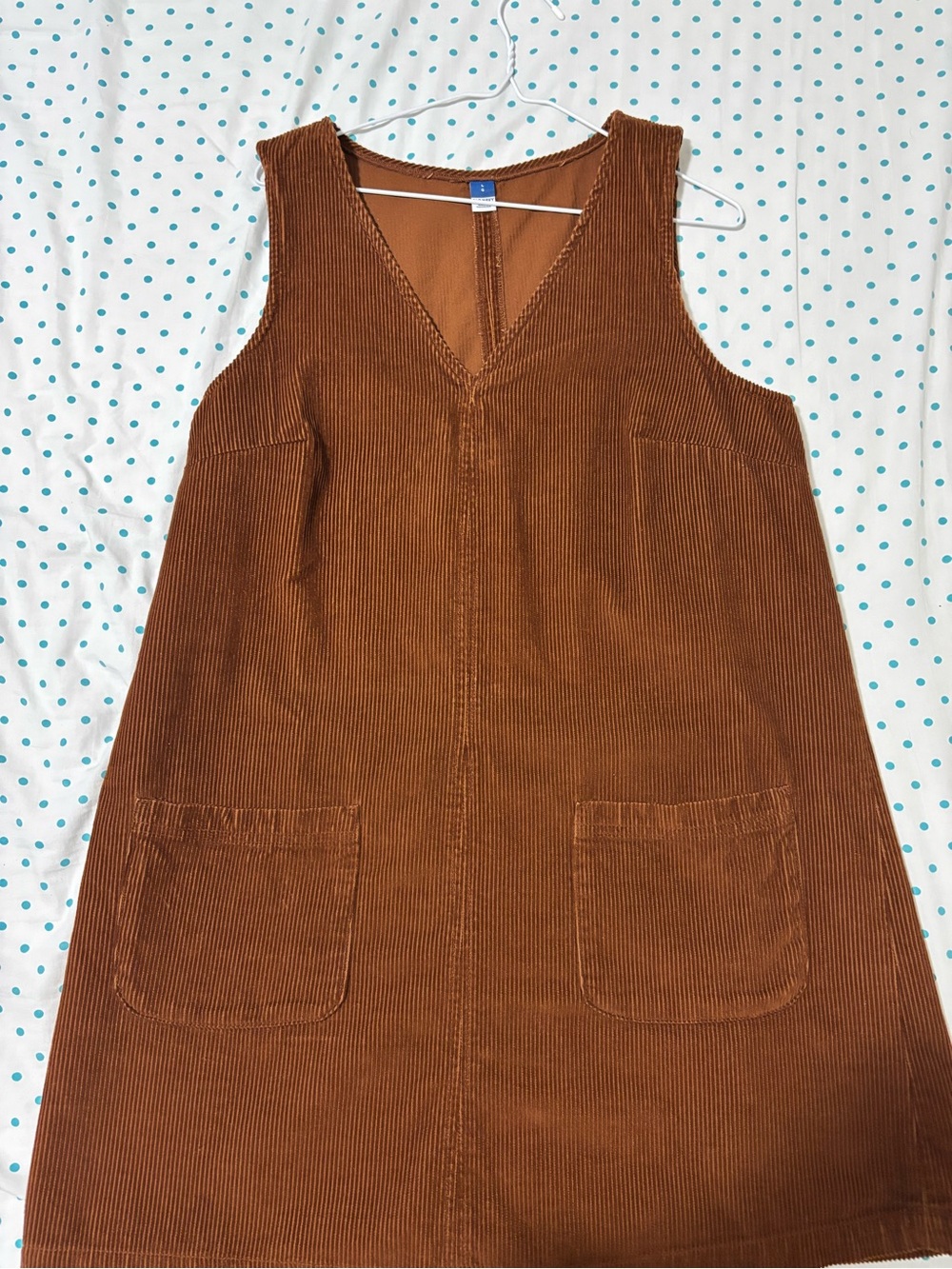 Old Navy Brown Corduroy V-Neck Pinafore Mini Dress - Size L